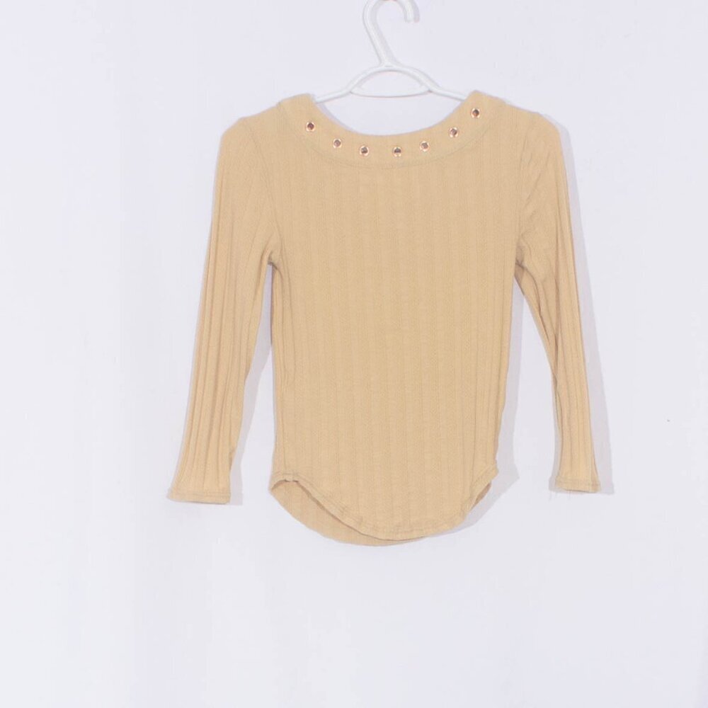 FREE PEOPLE Boho 70s Western Ice Cold Ribbed Lace Up Top Size S - Picture 6 of 9